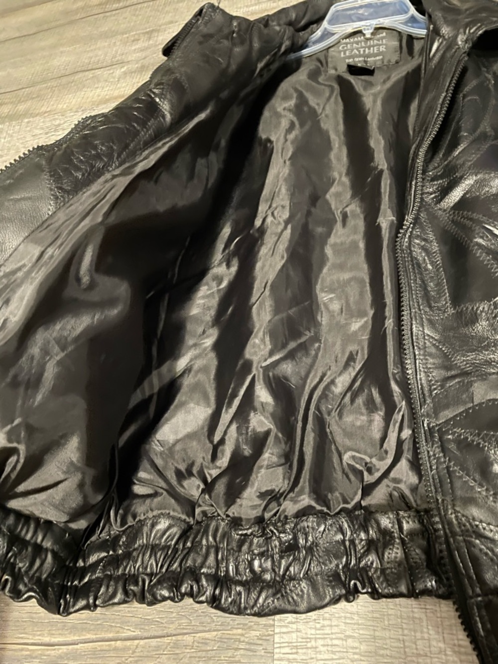 Vintage Maxam Brand Genuine Leather Top Grain Lambskin Black Full Zip Large - Picture 3 of 13